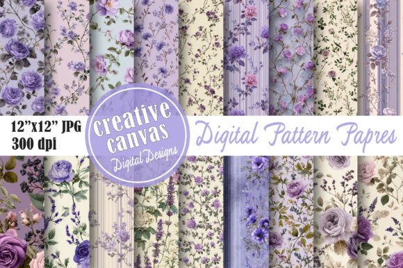 Download Vintage Purple Rose Seamless Pattern Bun - Seamless pattern Collection