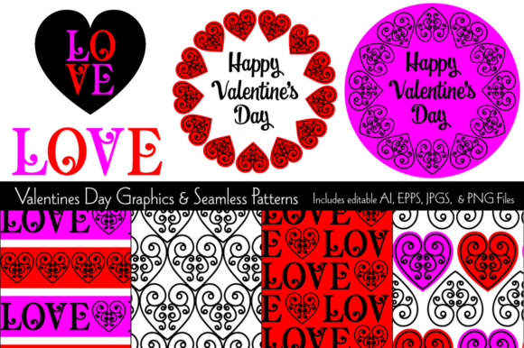 Download Valentine Graphics &amp; Seamless Patterns - Seamless pattern Collection