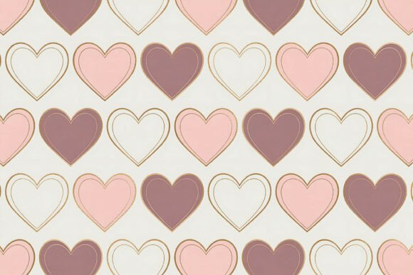 Download Rose Gold Heart Seamless Pattern Design - Seamless pattern Collection