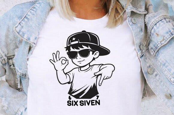 Download Cool Boy Six Seven T-Shirt Svg Design - Premium Resources