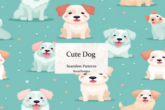 Download Cute Dog Seamless Pattern - Seamless pattern Collection
