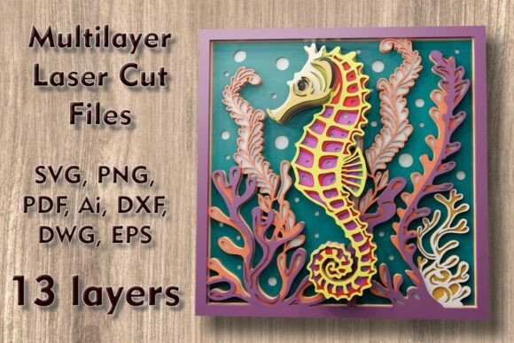 Download Seahorse 3D Multilayer Laser Cut Files - 3d multilayer Collection