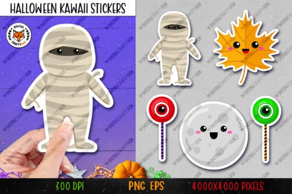 Download Halloween Kawaii Stickers PNG, Printable - Stickers Collection