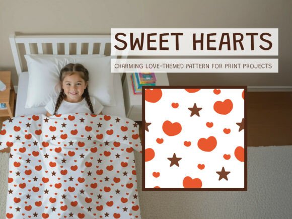 Download Cute Hearts and Stars Seamless Pattern - Seamless pattern Collection