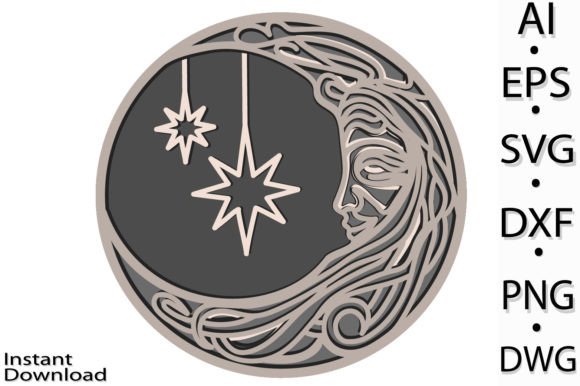 Download Day and Night 3D Multilayer SVG/Lasercut - Premium Resources